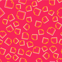 Poster - Line Post note stickers icon isolated seamless pattern on red background. Sticky tapes with space for text or message. Vector