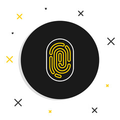 Poster - Line Fingerprint icon isolated on white background. ID app icon. Identification sign. Touch id. Colorful outline concept. Vector