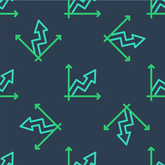 Poster - line financial growth increase icon isolated seamless pattern on blue background. increasing revenue