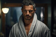 © Michael - Man in bathrobe after a hard day at work, home comfort