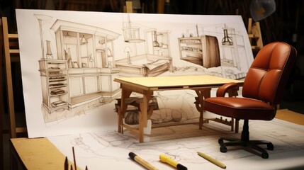 Sticker - Drawings of furniture