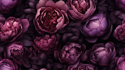 Wall Mural -  a bunch of flowers that are in the middle of a bunch of purple flowers that are in the middle of a bunch of purple flowers that are in the middle of the picture.  generative ai