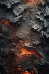 Poster - A close-up view of a fire burning in a rocky area. Perfect for adding warmth and intensity to any project.