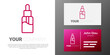 Logotype line Vape liquid bottle for electronic cigarettes icon isolated on white background. Logo design template element. Vector