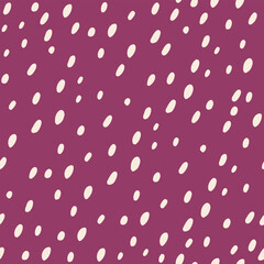 Wall Mural - Seamless pattern with polka dots on a purple background. Vector illustration in flat style.