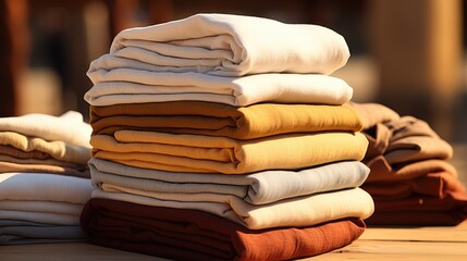 Poster - Hemp fabric stack.