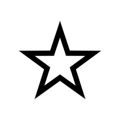 Poster - isolated hollow empty outlined black star symbol icon. vector image.
