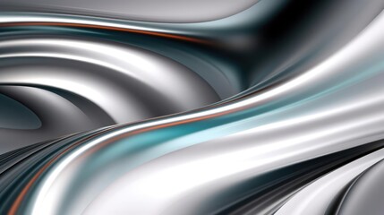 Wall Mural - chrome metal wave background