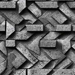  Detailreiches nahtloses Muster aus Stein und Beton, das einzigartige, geometrische Muster formt. Perfekt zur Betonung von Struktur und Design, Steinmuster, Betonmuster, Risse, seemless pattern