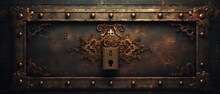 The Master Key Hole. Security, Vault, Safe Keeping Concept. Keyhole Of Old Door Or Chest