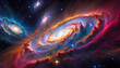 Colorful space galaxy, cloudy nebula. Starry night space. universe, astronomy,