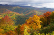 Fall colors on the mountains in Great Smoky Mountains National Park