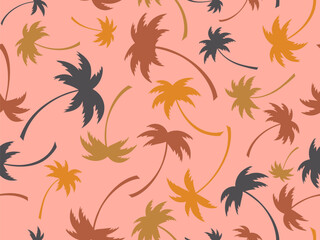 Wall Mural - seamless pattern with palm trees of different colors. summer time, wallpaper with tropical palm tree