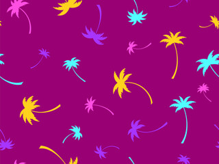 Wall Mural - colorful palm trees seamless pattern. summer time, wallpaper with tropical palm trees pattern. desig