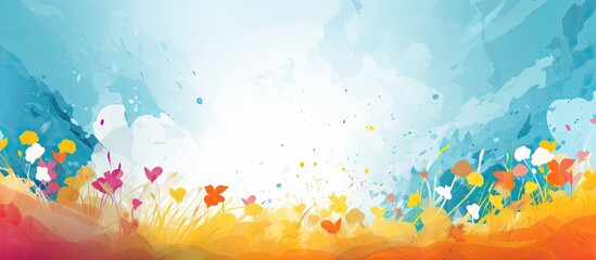 Poster - The abstract business design featured a summer inspired background with a vibrant pattern and textured elements showcasing an artistic Easter illustration full of light happiness and creati