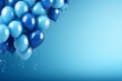 Helium balloon, realistic blue 3D balloon design For decorating festivals, festivals-parties. Blue background