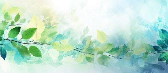 The abstract design on the background showcases a vibrant summer pattern inspired by the textures and colors found in nature including the beautiful tree leaves that symbolize the freshness 