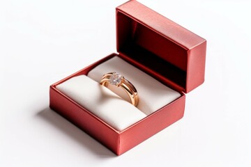 Weeding ring in a box on white background