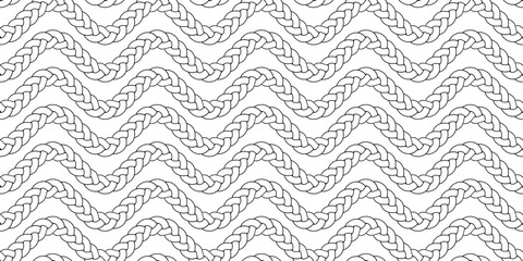 Sticker - outline plait wave seamless pattern