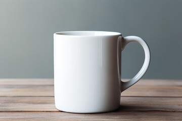 Canvas Print - A simple ceramic coffee mug with a blank space for personalized messages or artwork. Ideal for custom gift concepts. Generative Ai.