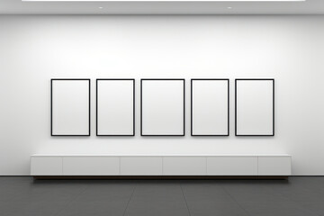 Wall Mural - A blank, minimalist art gallery wall, open to a variety of art and exhibition concepts. Generative Ai.