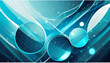 Blue cyan geometric tech background with glossy circles