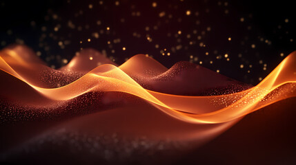Abstract digital wave particle poster web page PPT background