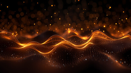 Abstract digital wave particle poster web page PPT background