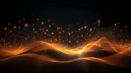 Abstract digital wave particle poster web page PPT background