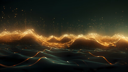 Abstract digital wave particle poster web page PPT background
