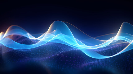 Abstract digital wave particle poster web page PPT background
