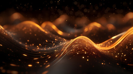 Abstract digital wave particle poster web page PPT background