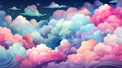 Happy dreamy cloud texture abstract poster web page PPT background