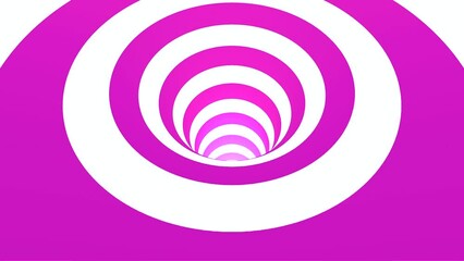 Poster - Spiral hypnotic whirl with the zebra pattern. Animation. Colorful optical Illusion tunnel, psychedelic spiral lines.