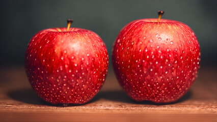 Two fresh red apple