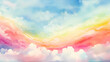 © jiejie - Cartoon abstract watercolor rainbow poster web page PPT background