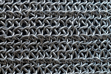 Wall Mural - Chainmail, closeup of surface material texture