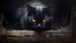 Black Cat Background Wallpaper Generated by AI.
