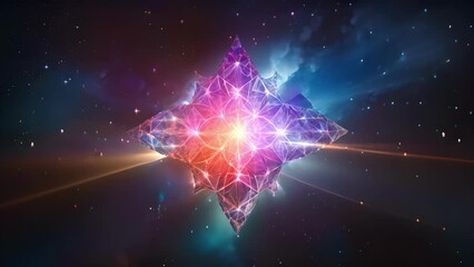 Wall Mural - a spark of cosmic energy suspends in the night sky encapsulated in a brilliant star silently offerin