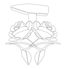 Poster - One continuous line of hammer and rose. Thin Line Illustration vector concept. Contour Drawing Creative ideas.