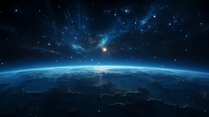 Space Earth poster web page PPT background