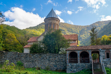 Wall Mural - Kvatakhevi a medieval Georgian Orthodox monastery in kartli