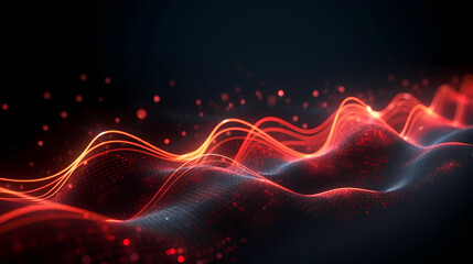 Digital abstract digital wave particles poster web page PPT background