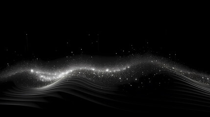 Fototapete - Digital abstract digital wave particles poster web page PPT background