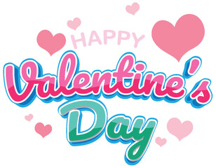 Poster - Happy Valentine's Day Text Banner with Heart