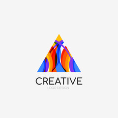 Poster - Triangle abstract logo, business emblem icon