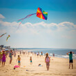 © Sekai - A detailed view of a colorful kite flying high