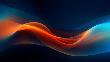 Dark blue, teal and orange particles gradient blurred vortex abstract poster web page PPT background