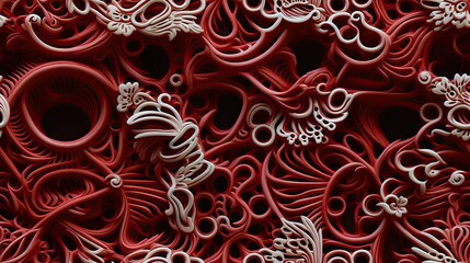 Wall Mural - red and white christmas fractal background