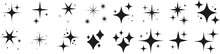 Twinkling Stars. Sparkle Star Icons. Blink Glitter And Glowing Icon. 